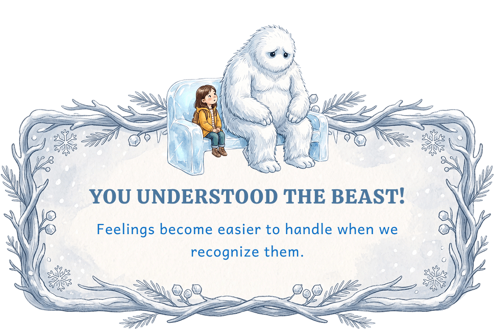 You understood the beast! Feelings become easier to handle when we recognize them.